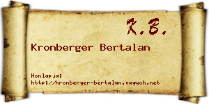 Kronberger Bertalan névjegykártya